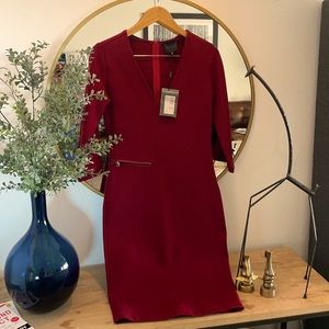 Gorgeous deep red dress.